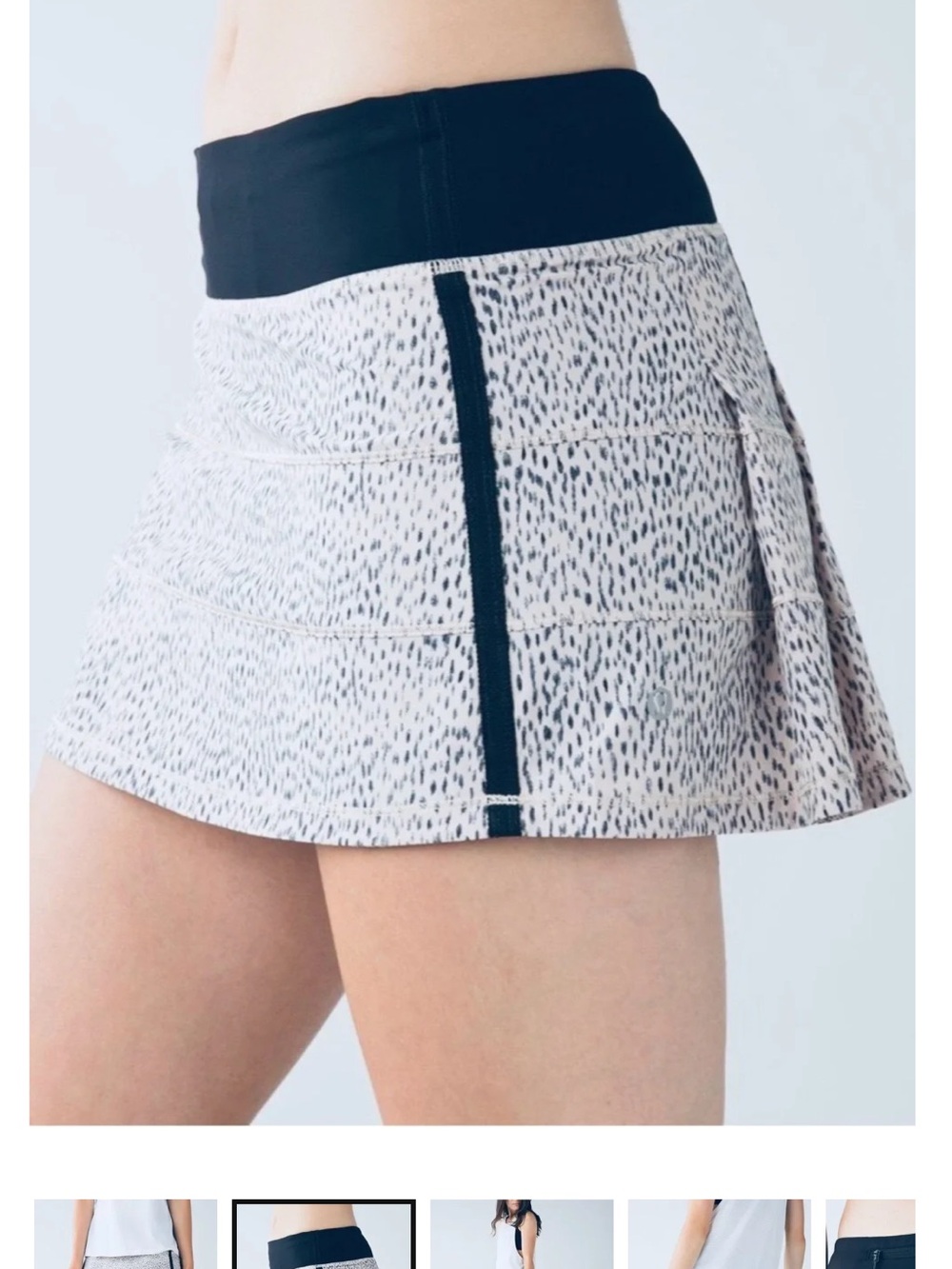 lululemon athletica Pace Rival Skort Dottie Dash pattern with built-in shorts